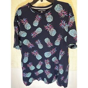 Free Planet T Shirt Men's XL Multicolor Pineapple Short Sleeves Stretch Tee